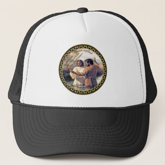 Gorra De Camionero Imagen de Jesucristo Bautismo uno (Anverso)