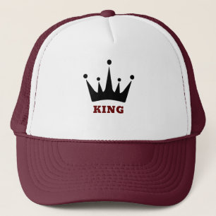 Gorra De Camionero Imagen de la corona de texto de White and Maroon K