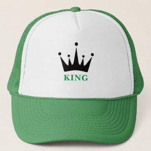 Gorra De Camionero Imagen de la corona de texto del KING blanco y ver
