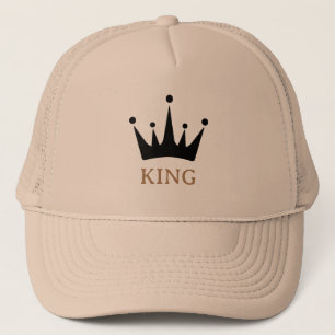 Gorra De Camionero Imagen de la corona de texto Khaki and Khaki KING