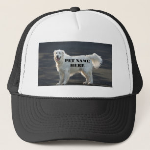Gorra De Camionero Imagen de pie de perro adorable con nombre de Masc
