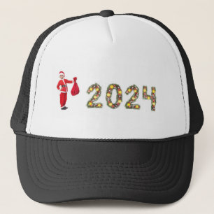 Gorra De Camionero Imagen de Santa Claus con regalos impresa año 2024