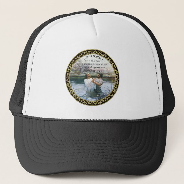 Gorra De Camionero Imagen dos del Bautismo de Jesucristo (Anverso)