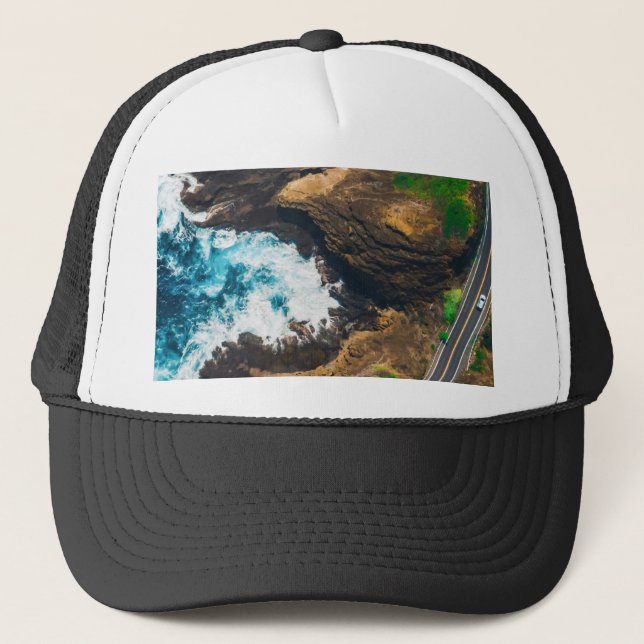 Gorra De Camionero Imágenes oceánicas de arte de playa de escena Guay (Anverso)