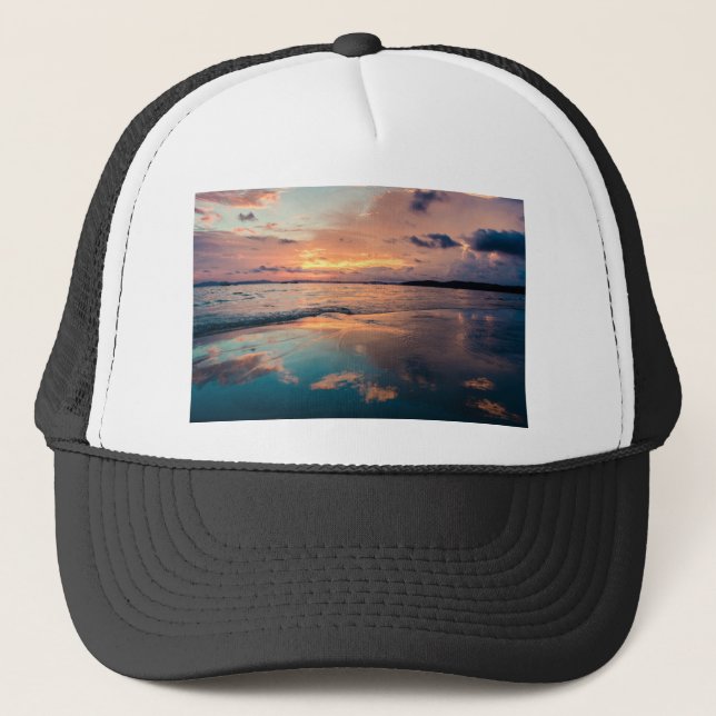 Gorra De Camionero Imágenes oceánicas de arte de playa de escena Guay (Anverso)