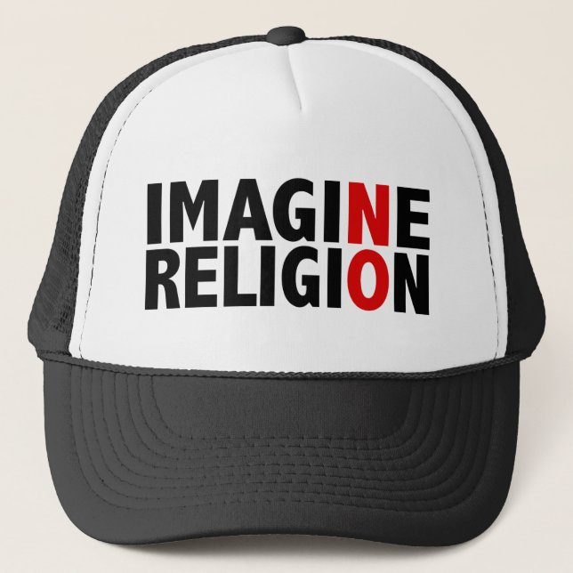 Gorra De Camionero Imaginen ninguna religión (Anverso)