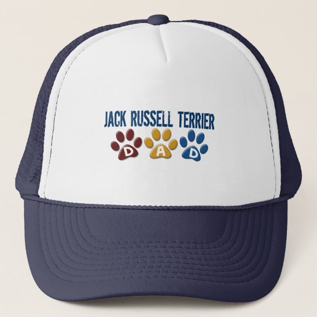Gorra De Camionero Impresión 1 de la pata del papá de Jack Russell (Anverso)