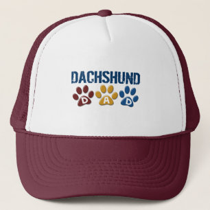 Gorra De Camionero Impresión 1 de la pata del papá del DACHSHUND