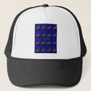 Gorra De Camionero Impresión abstracta azul francés "Let's Go Zebra"