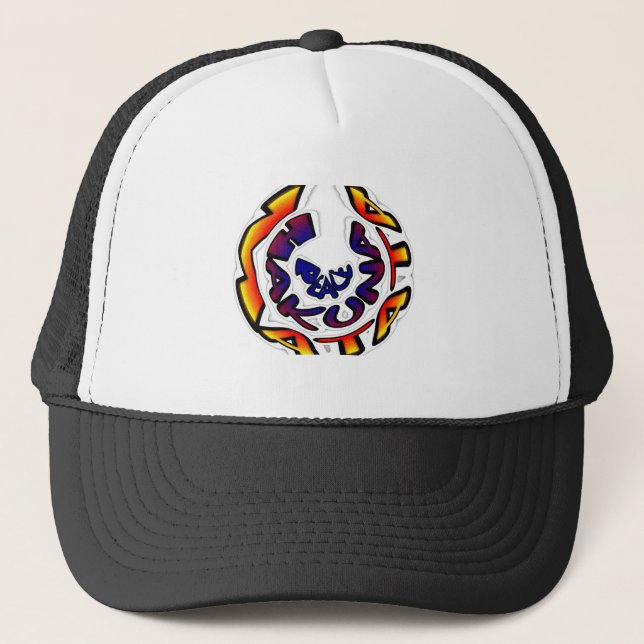Gorra De Camionero Impresión circular de arte "Peace Hakuna Matata" (Anverso)