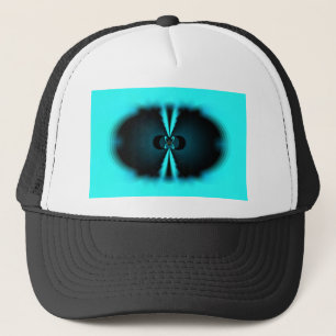 Gorra De Camionero Impresión de arte abstracto cian y negro