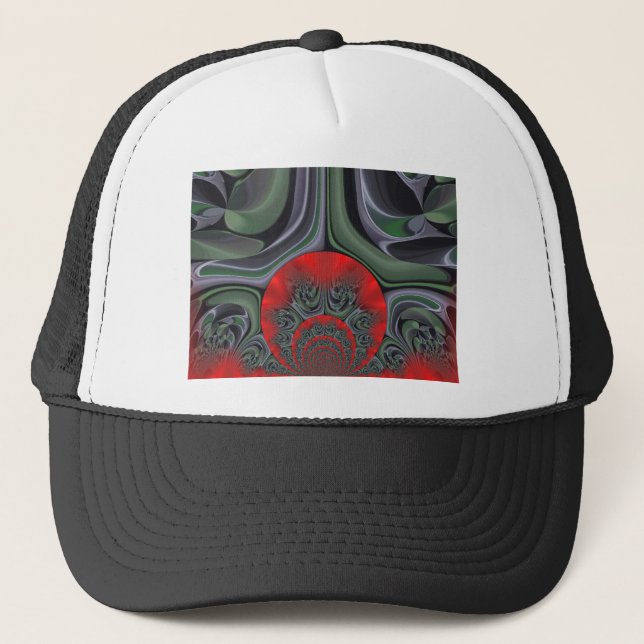 Gorra De Camionero Impresión de arte de Aurora Roja (Anverso)