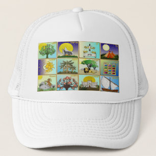 Gorra De Camionero Impresión De Arte De Las 12 Tribus De Israel De Ju