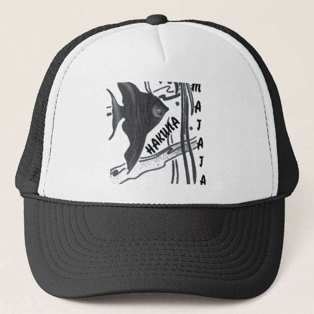 Gorra De Camionero Impresión de arte de pescado de Hakuna Matata (Anverso)