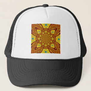 Gorra De Camionero Impresión de arte en Kaleidoscope dorado