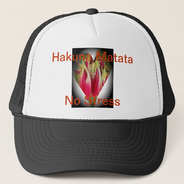 Gorra De Camionero Impresión de arte floral cardíaco (Anverso)