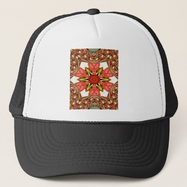 Gorra De Camionero Impresión de arte floral Doodle (Anverso)