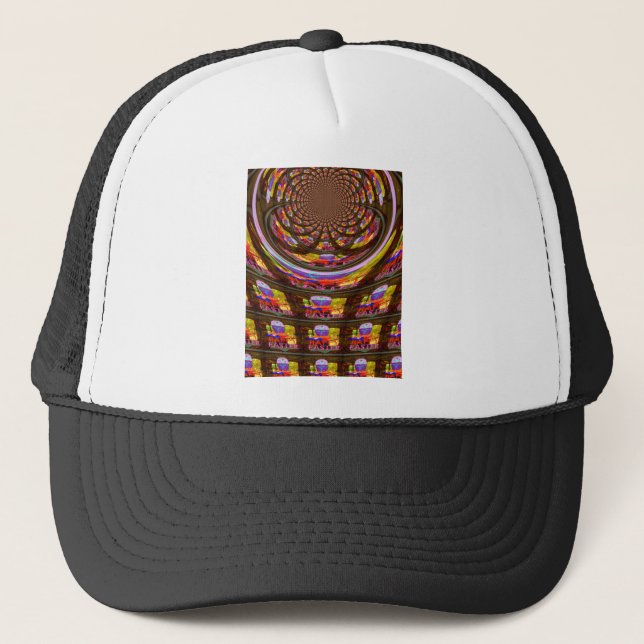 Gorra De Camionero Impresión de arte psicodélica de Pascua Kaleidosco (Anverso)