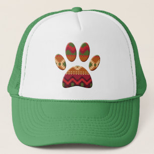 Gorra De Camionero Impresión de hojas de perro de patrón azteca