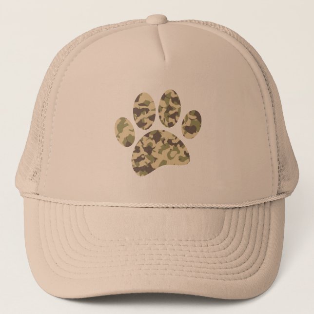 Gorra De Camionero Impresión de la hoja de ruta de perro de Camo (Anverso)