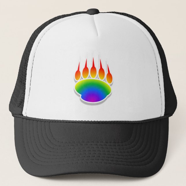 Gorra De Camionero Impresión de la hoja del oso arcoiris (Anverso)