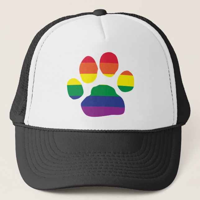 Gorra De Camionero Impresión de la pata del orgullo gay (Anverso)