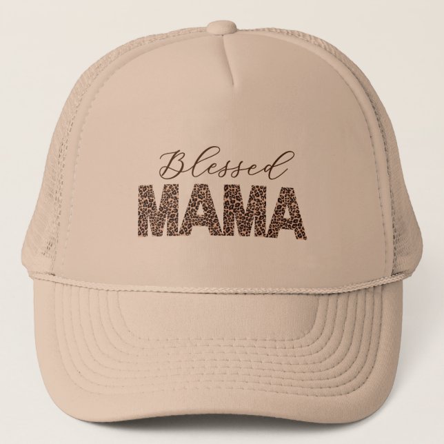 Gorra De Camionero Impresión de Mama Leopard/Cheetah - Personalizada (Anverso)