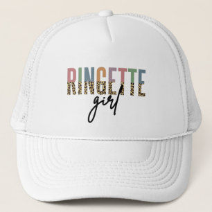Gorra De Camionero Impresión de Ringette Chica Cheetah Ringette Pla