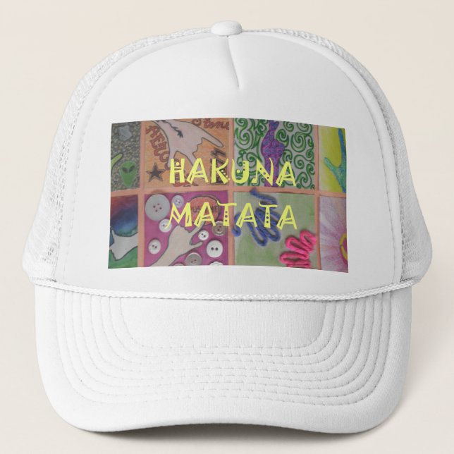 Gorra De Camionero Impresión de Rótulo Hakuna Matata (Anverso)