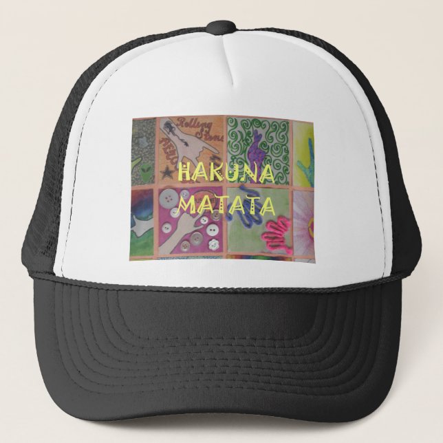 Gorra De Camionero Impresión de Rótulo Hakuna Matata (Anverso)