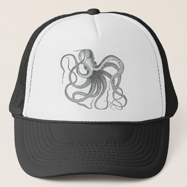 Gorra De Camionero Impresión náutica del verano del pulpo del (Anverso)