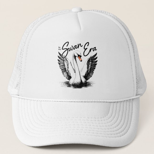 Gorra De Camionero Impresión negra de la era del cisne (Anverso)