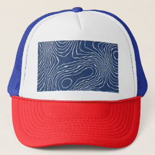 Gorra De Camionero Impresión orgánica topográfica de la línea terrest