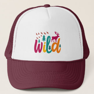 Gorra De Camionero Impresión salvaje colorida con gráfico de bosque y