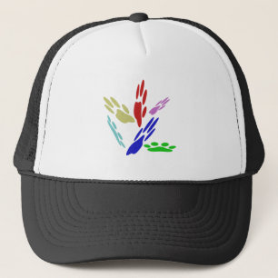 Gorra De Camionero Impresiones de pata de perro con puntos de polka