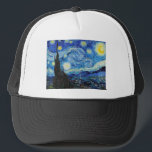 Gorra De Camionero Impresionismo Vincent Van Gogh Starry Starry Night<br><div class="desc">¿Busca arte de calidad, arte de galería o arte de galería? Has venido al lugar correcto. El impresionismo Vincent Van Gogh Starry Night Meaning Famous Visual Arts Design presenta un gran ejemplo de arte expresionista. Este impresionismo Vincent Van Gogh Starry Night, que significa diseño de artes visuales famosas, refleja la...</div>