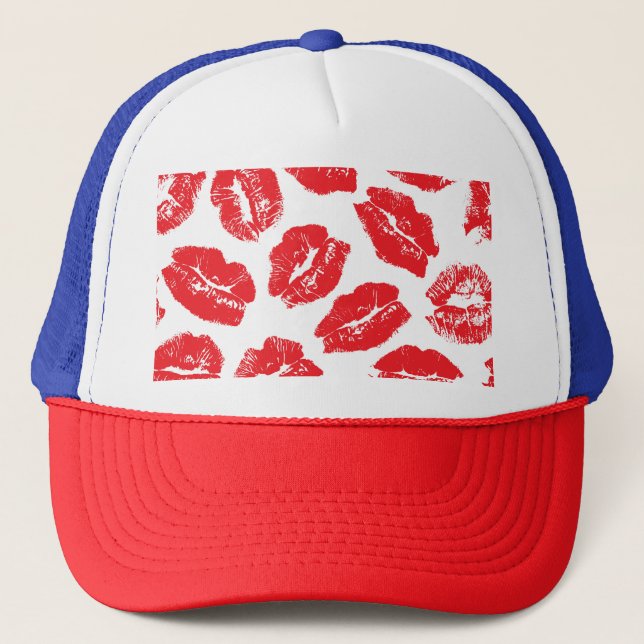 Gorra De Camionero Imprint Kiss Red Lips: Vieja sin Marea (Anverso)