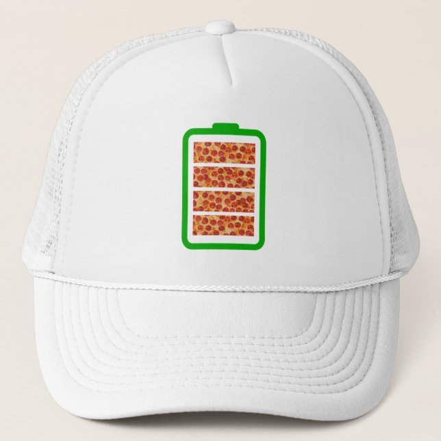 Gorra De Camionero Impulsado Por Pizza - Amantes De La Pizza (Anverso)