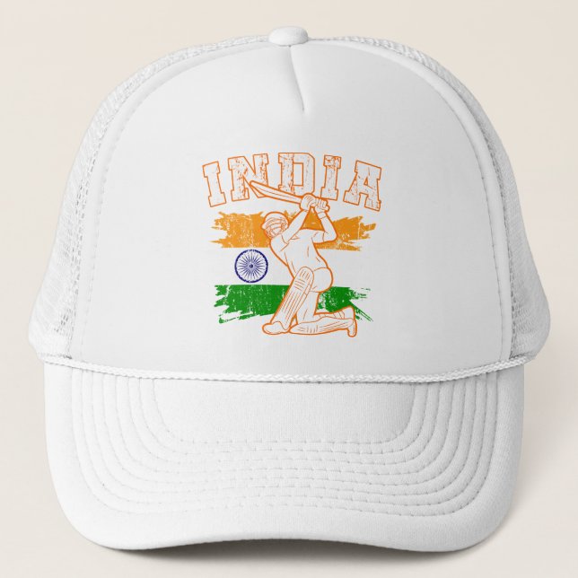 Gorra De Camionero India: Un camión de diseño para jugador de cricket (Anverso)