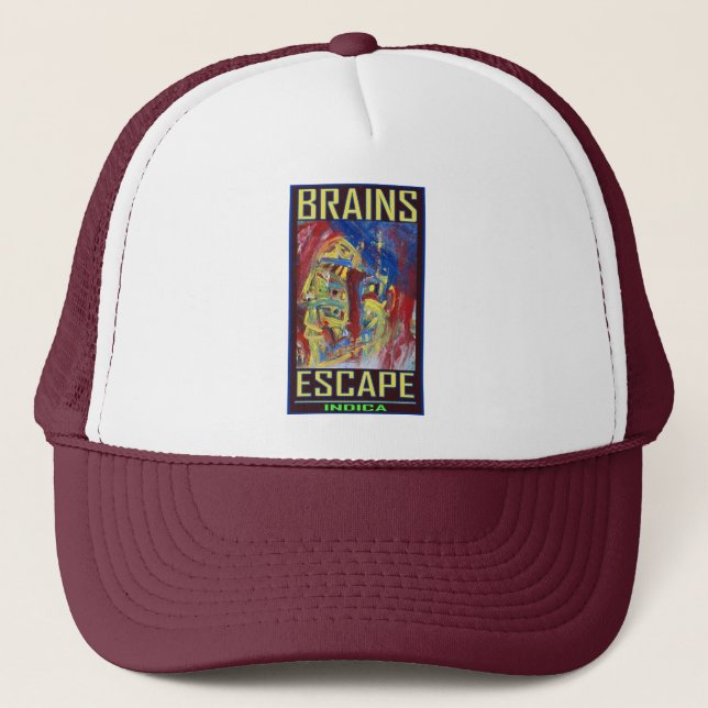 GORRA DE CAMIONERO INDICA DE ESCAPE DE CEREBROS (Anverso)