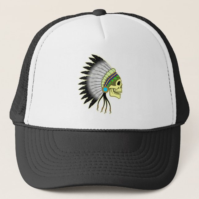 Gorra De Camionero Indio calavera jefe de tribu skull chief (Anverso)