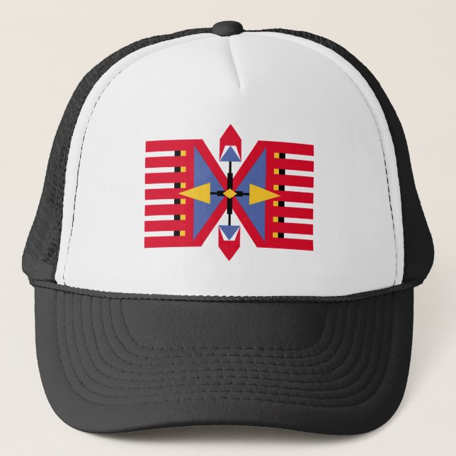 Gorra De Camionero indio nativo americano de motivos textiles tradici (Anverso)