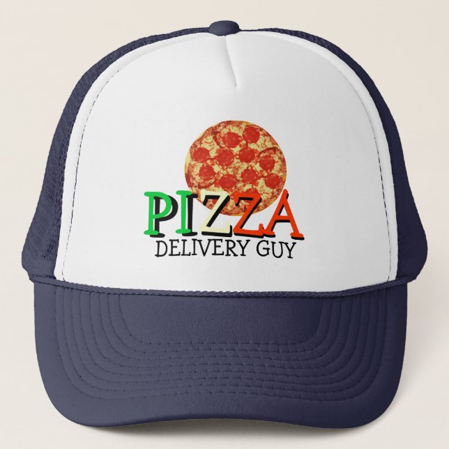 Gorra De Camionero Individuo de la entrega de la pizza (Anverso)