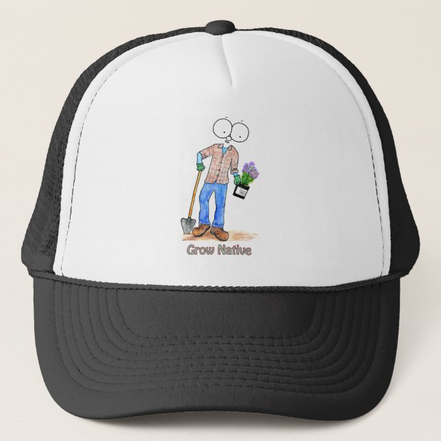 Gorra De Camionero Individuo que cultiva un huerto nativo (Anverso)