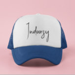 Gorra De Camionero Indoorsy Script Funny<br><div class="desc">Este diseño se puede personalizar eligiendo la opción Editar diseño. También puede transferir a otros artículos. Póngase en contacto conmigo en colorflowcreations@gmail.com o utilice la opción de chat en la parte superior de la página si desea tener este diseño en otro producto o necesita ayuda con este diseño. No puedo...</div>