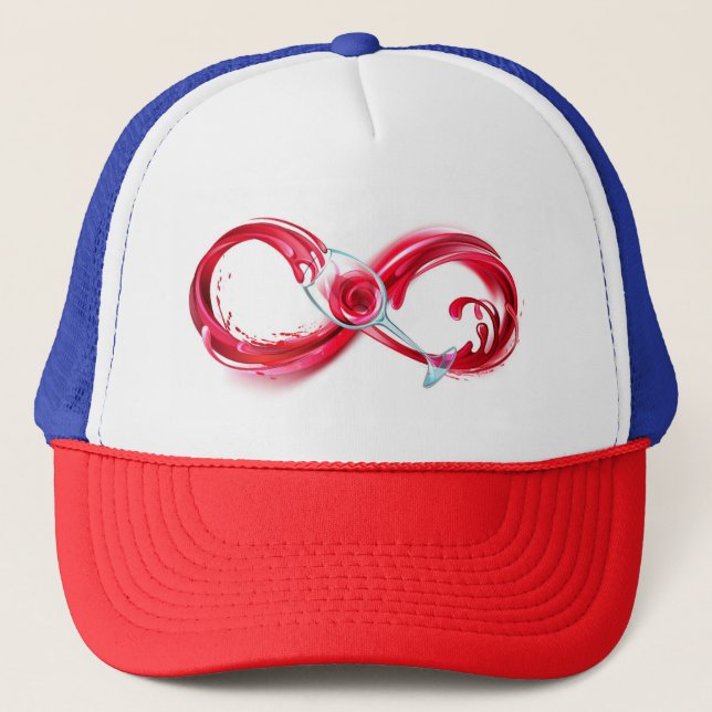 Gorra De Camionero Infinito con vino Rojo (Anverso)