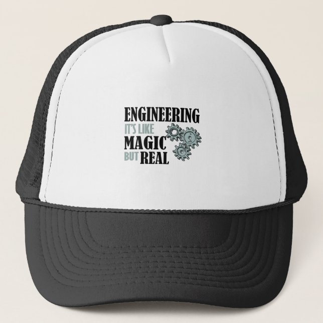 Gorra De Camionero Ingeniería - Es como la magia pero real (Anverso)