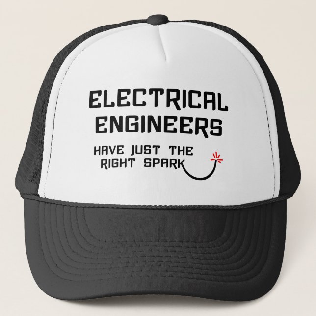 Gorra De Camionero Ingeniero eléctrico con chispa derecha (Anverso)