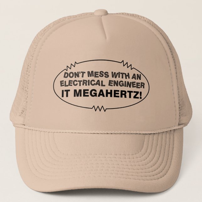 Gorra De Camionero Ingeniero eléctrico Megahertz Oval (Anverso)