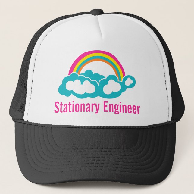 Gorra De Camionero Ingeniero estacionario Cloud Rainbow (Anverso)